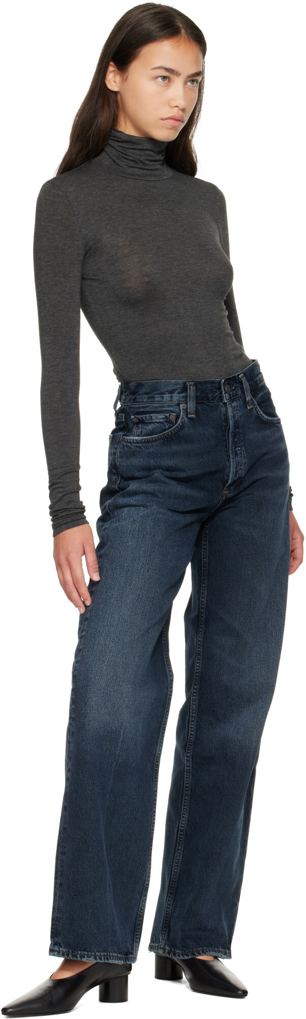 AGOLDE Gray Pascale Turtleneck