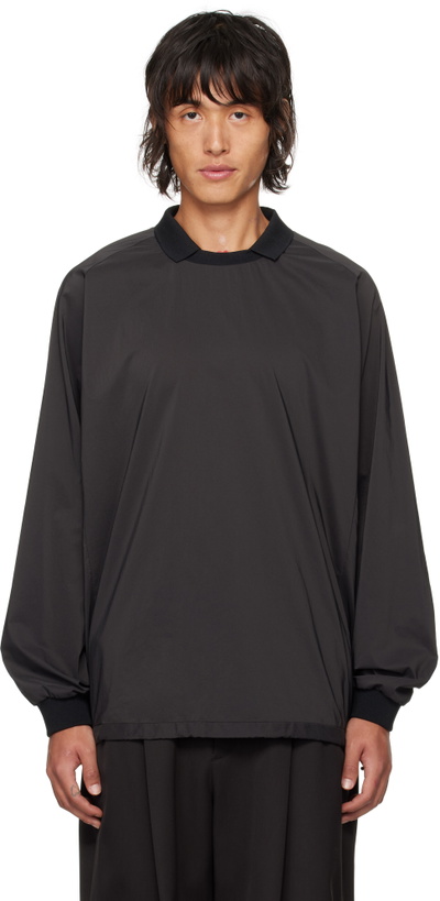 Photo: stein Gray Windproof Nylon Collared Uniform Polo