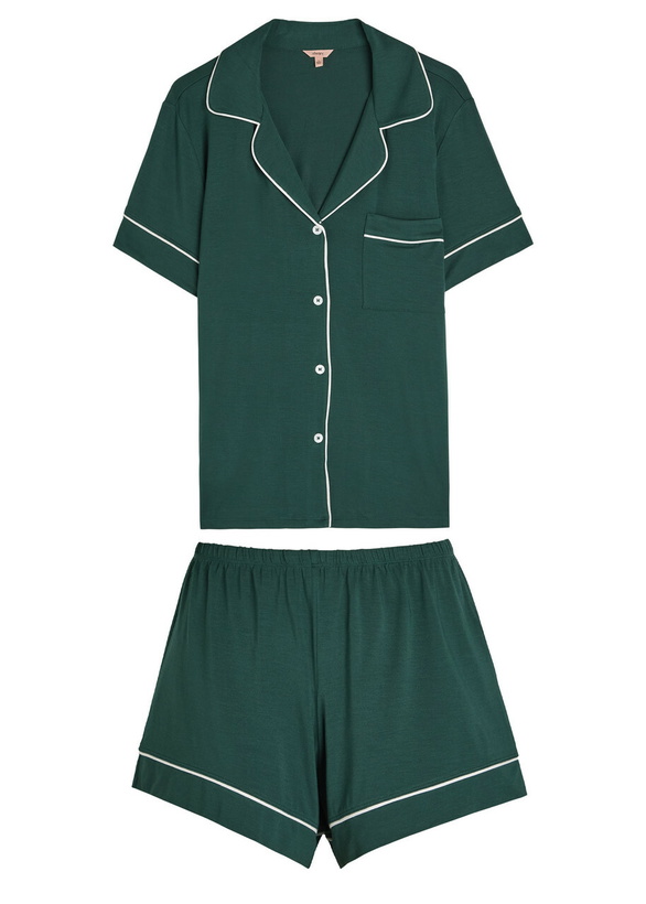 Photo: Eberjey Gisele Jersey Pyjama set Green