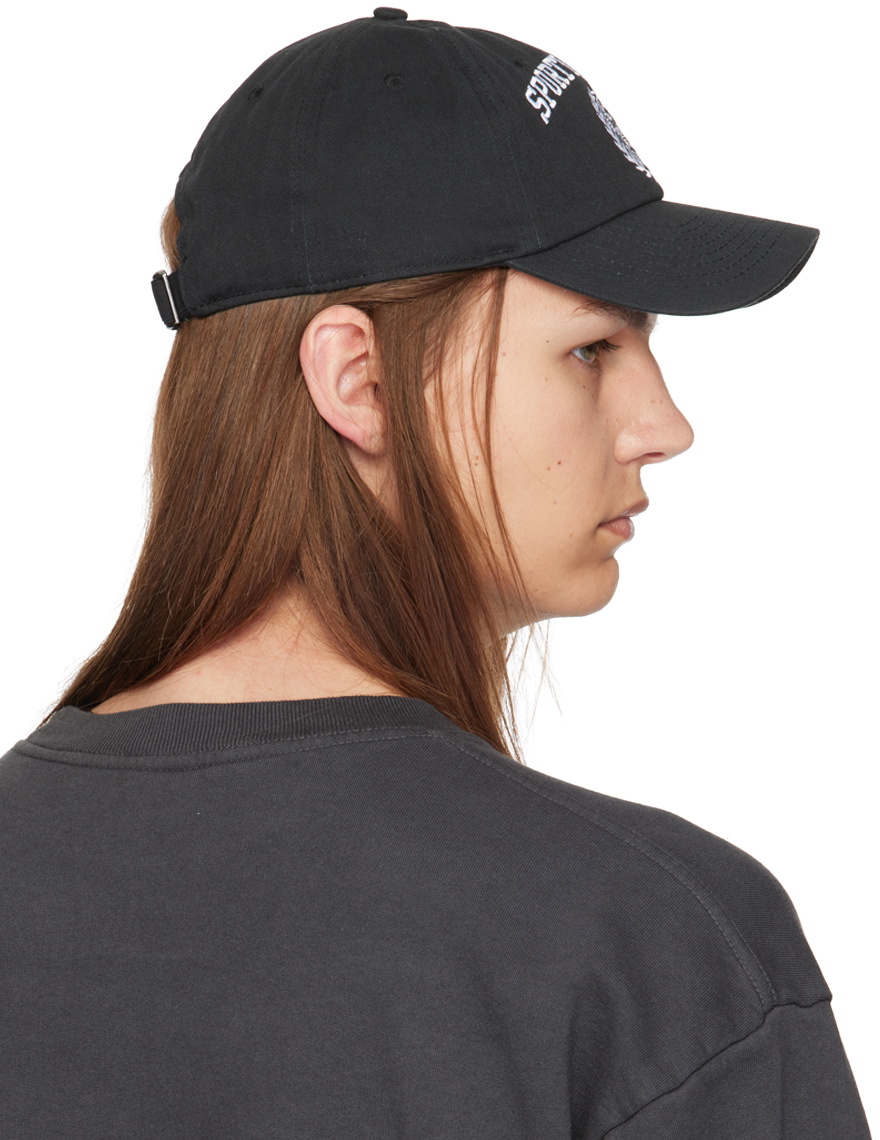 Sporty & Rich Black Varsity Crest Cap