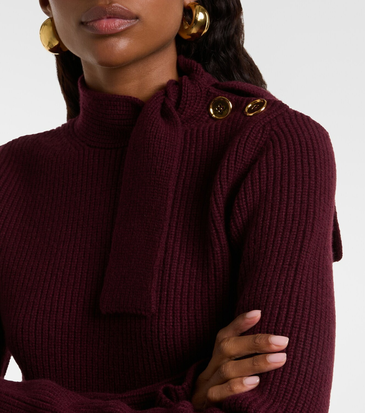 Patou Bow-detail wool and cashmere sweater