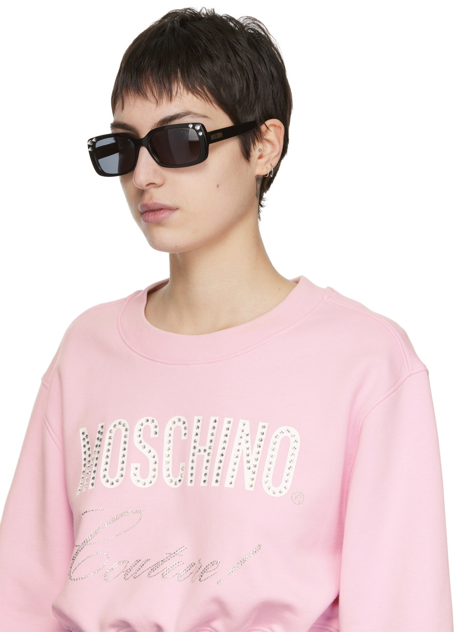 Moschino Black Rectangular Sunglasses Moschino