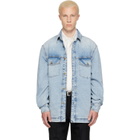 BALMAIN Blue Faded Denim Shirt