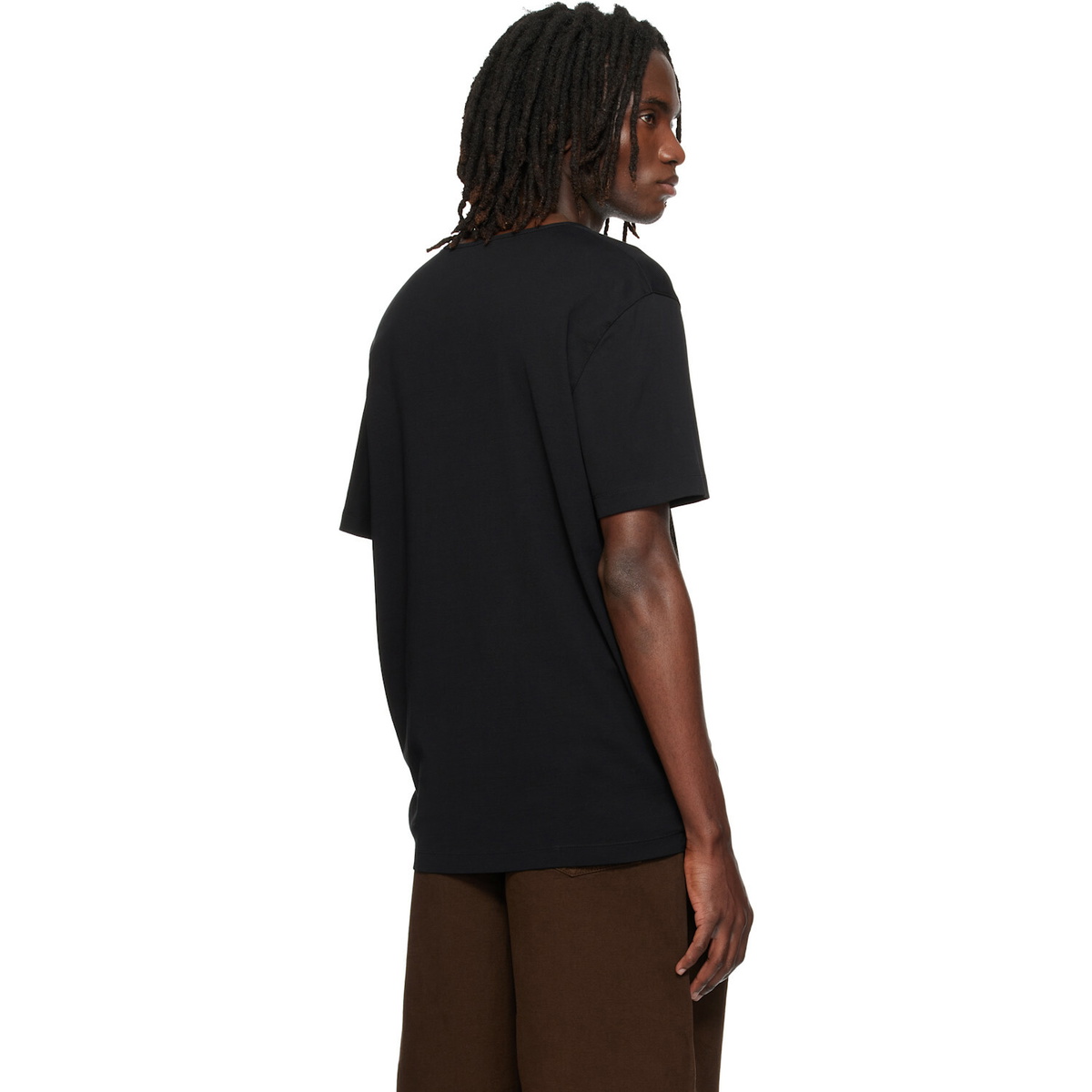 LEMAIRE Black Scoop-Neck T-shirt