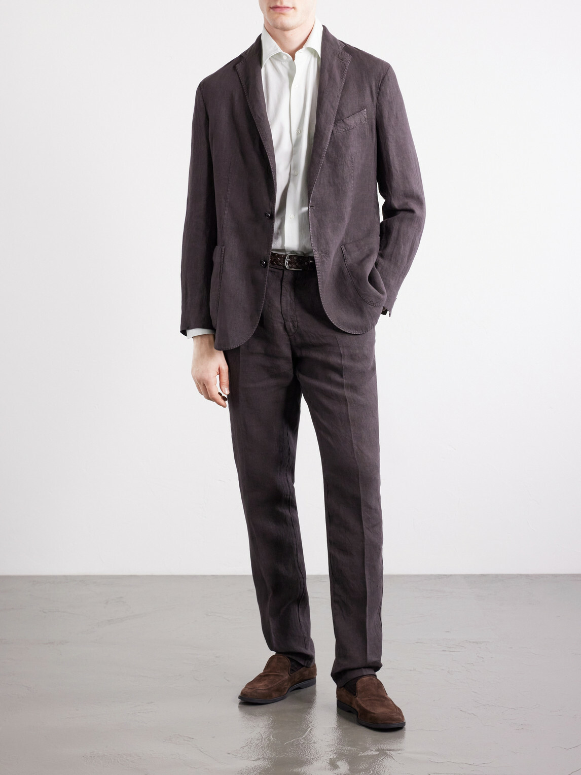 Boglioli - Straight-Leg Linen Suit Trousers - Brown