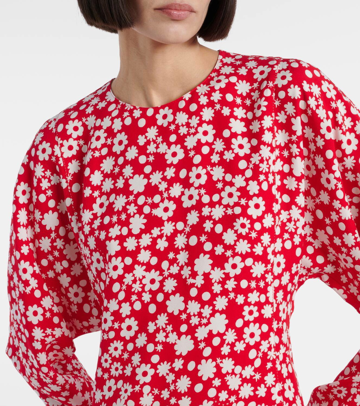 【MARNI】 Floral enver satin midi dress Marni Floral enver satin midi dress Marni