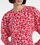 Marni Floral enver satin midi dress