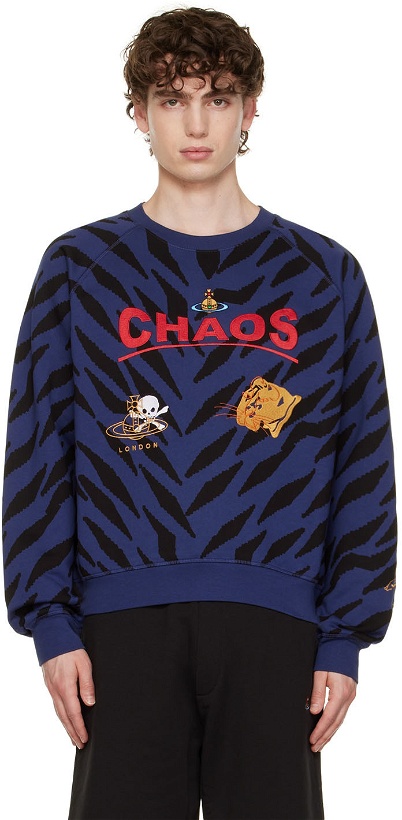 Photo: Vivienne Westwood Blue & Black 'Chaos' Sweatshirt
