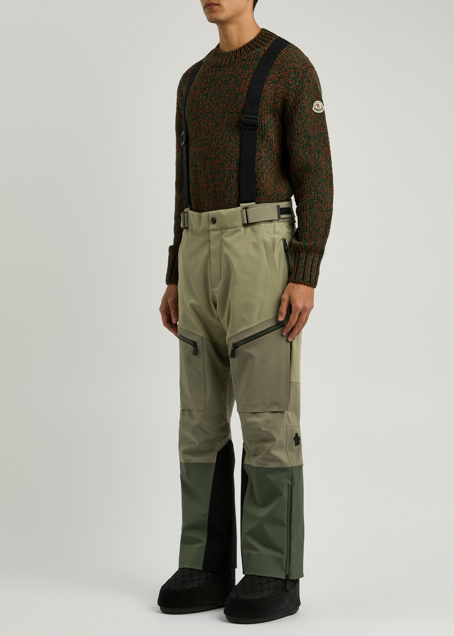 Moncler Grenoble Colour-blocked Padded Gore-tex ski Trousers Green