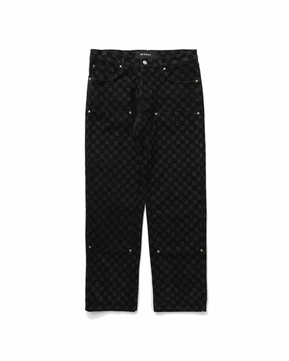 MISBHV DENIM MONOGRAM CARPENTER TROUSERS Black