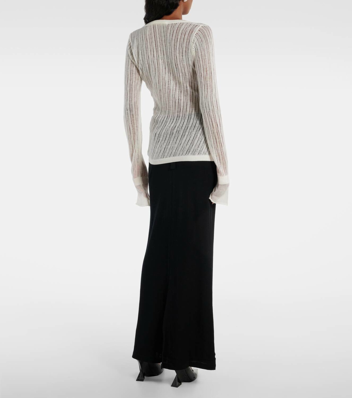Didu Distressed ribbed-knit cotton top