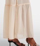 Xu Zhi Shirred tie-neck maxi dress