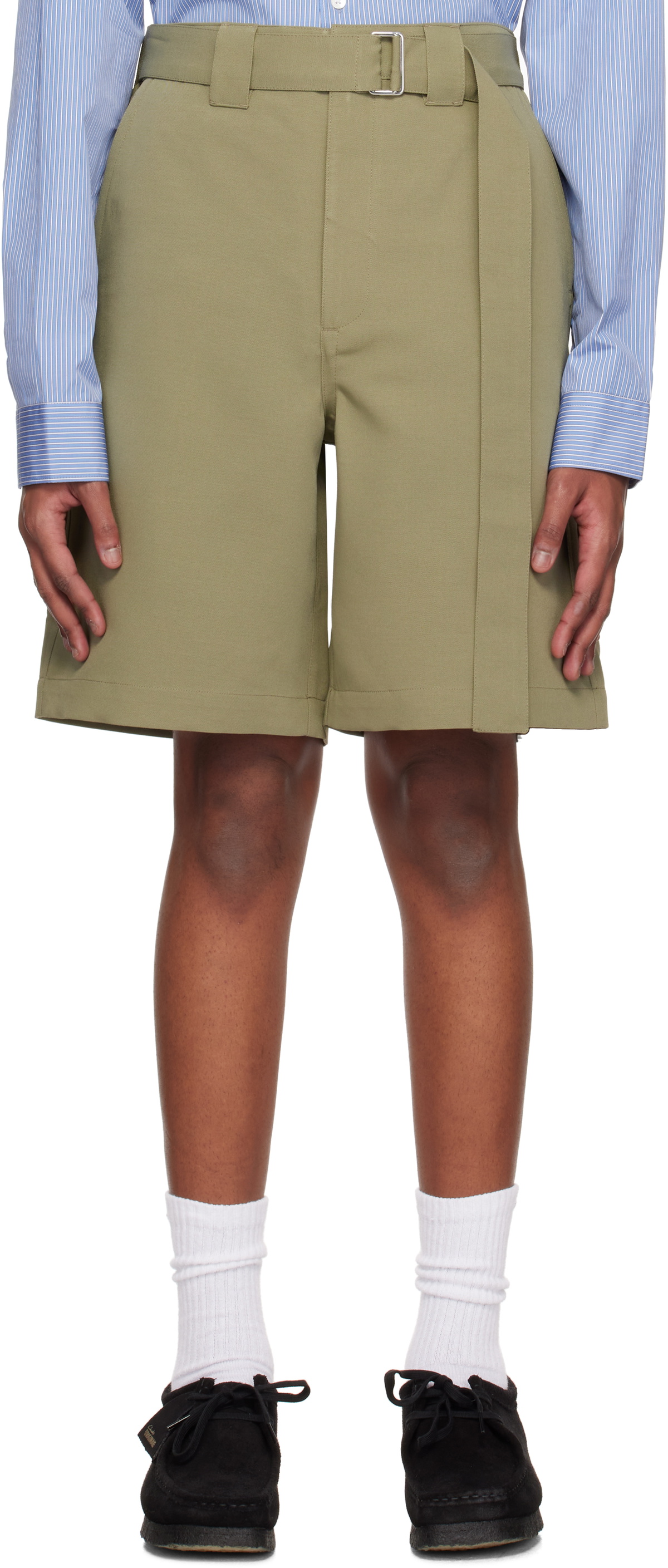 Róhe Khaki Relaxed Utility Shorts