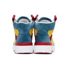 Givenchy Blue and Yellow Ribbed Velvet Three-Toned Wing Sneakers