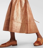 Ulla Johnson Astrid foiled denim midi skirt