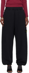 Stone Island Black 6200004 Brushed Organic Cotton Fleece Lounge Pants