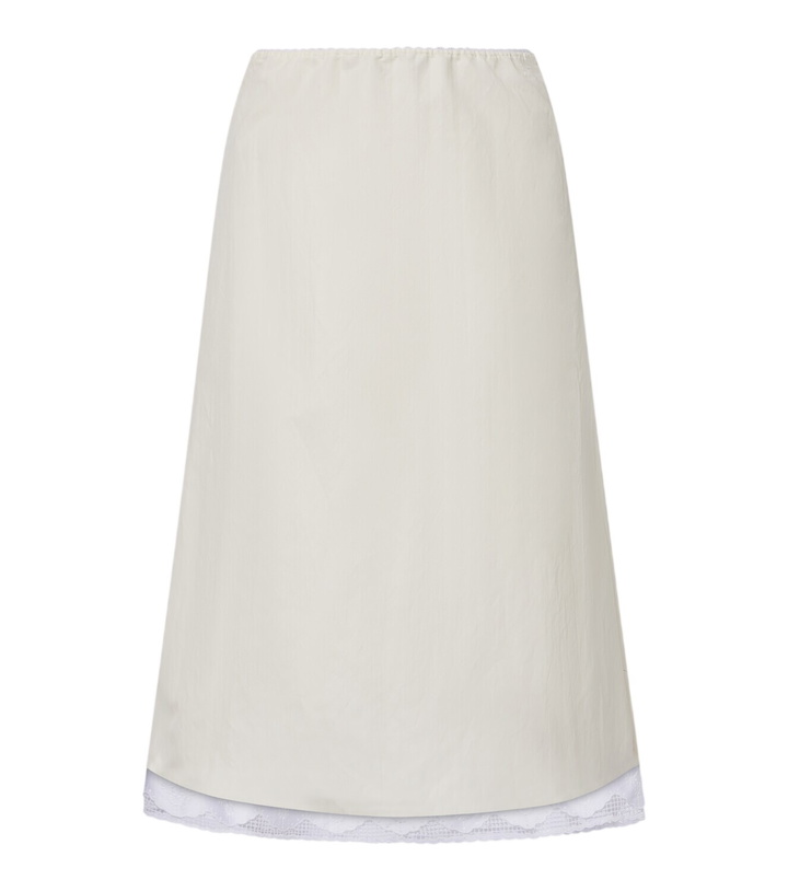 Photo: Magda Butrym Lace-trimmed silk-blend midi skirt