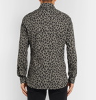 TOM FORD - Slim-Fit Leopard-Print Cotton-Blend Shirt - Gray