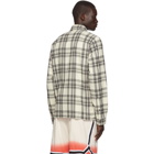 John Elliott Off-White Plaid Straight Hem Shirt