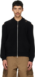 Simone Rocha Black Slash Zip Cardigan