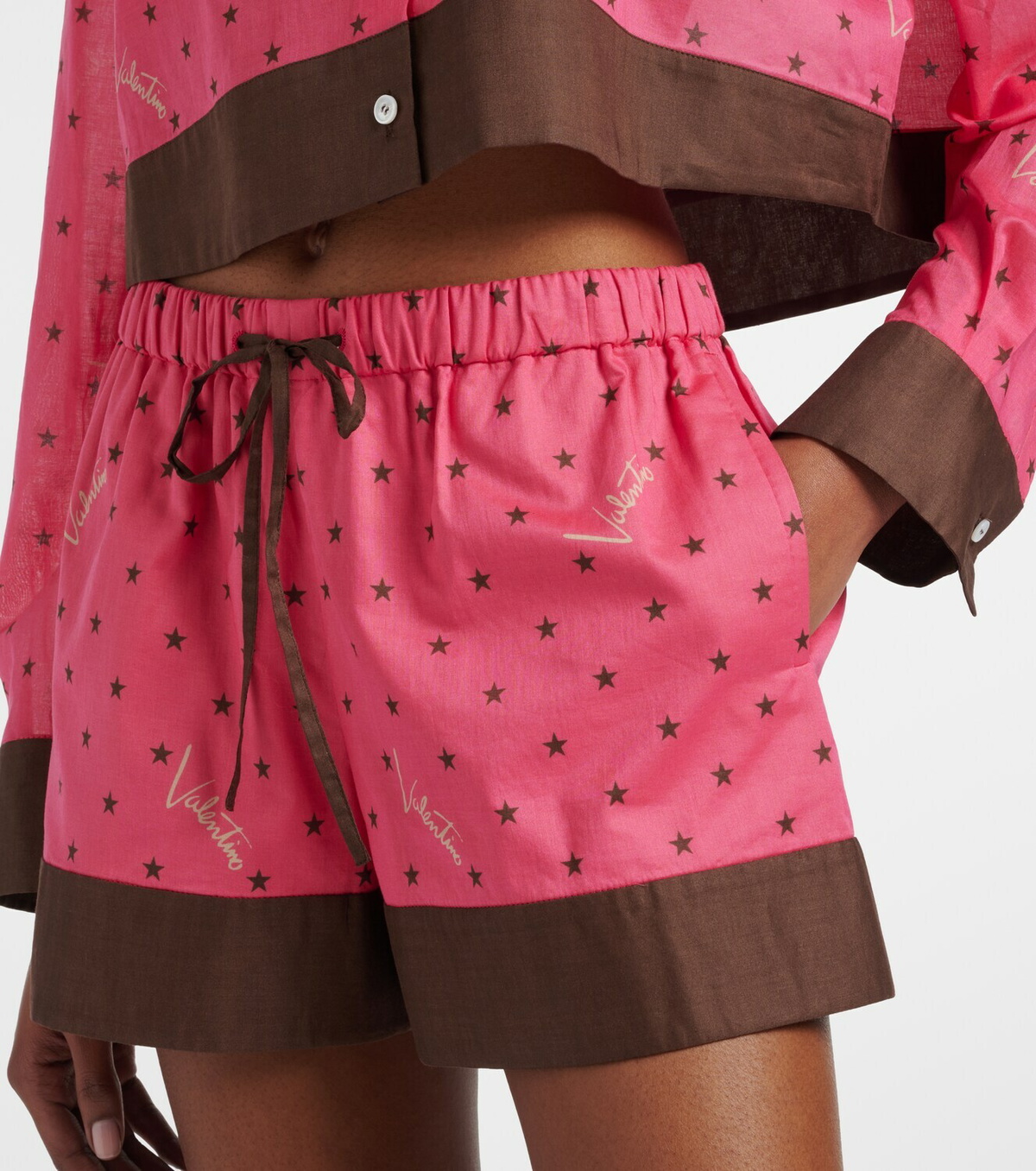Valentino Printed cotton shorts