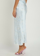 Loveshackfancy Kalo Floral-print Silk Midi Slip Skirt Light Blue