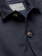 PRIVATE WHITE V.C. - The Mayfair Convertible-Collar Brushed Cotton-Twill Shirt Jacket - Blue - S