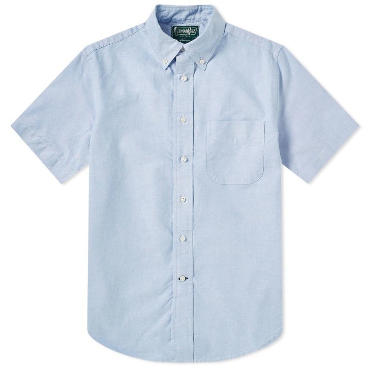 Photo: Gitman Vintage Short Sleeve Oxford Shirt Blue