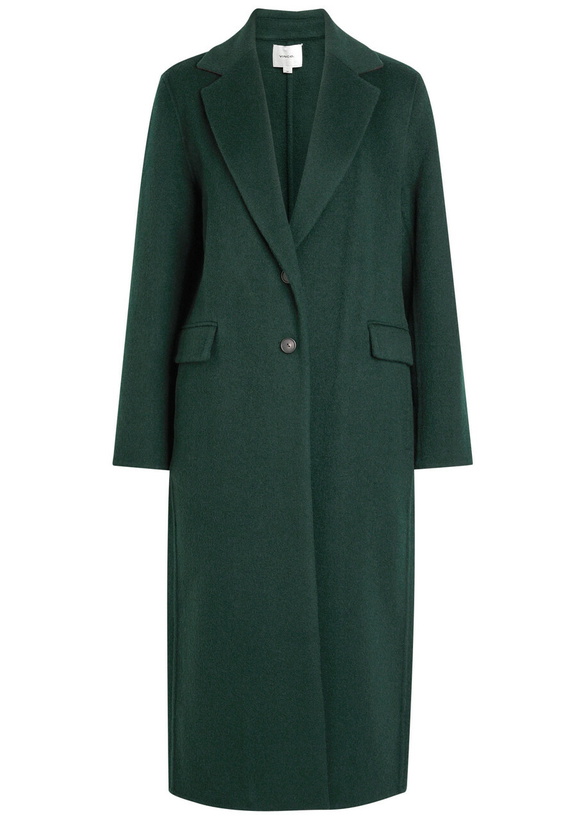 Photo: Vince Single Breasted Wool-blend Coat Green