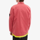 Stone Island Men's Brushed Cotton Canvas Canvas Zip Shirt Jacket in Pink