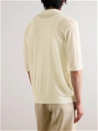 Auralee - Wool and Silk-Blend Polo Shirt - Neutrals