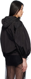 Simone Rocha Black Cargo Flap Pocket Puff Sleeve Drawstring Jacket
