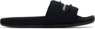Alexander Wang Black 'AW' Slash Knit Pool Slides