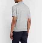 Canali - Slim-Fit Striped Knitted Cotton Polo Shirt - Gray
