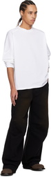 WOOYOUNGMI White Shoulder Cut Long Sleeve T-shirt