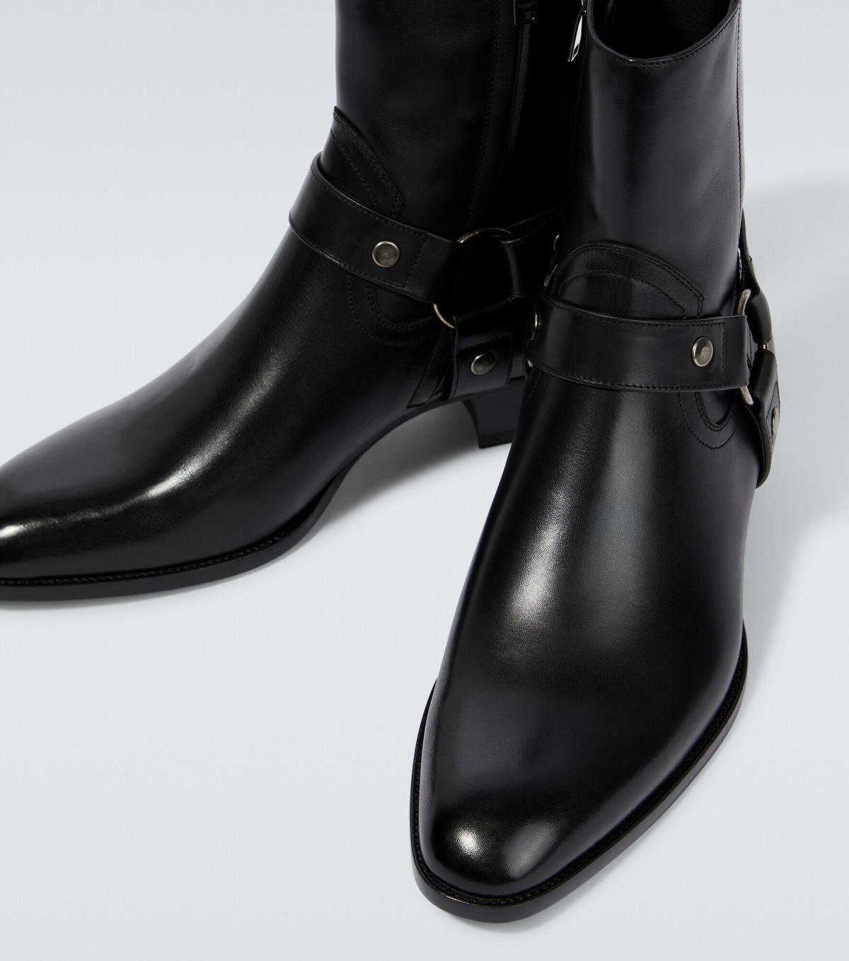 Saint Laurent - Wyatt Harness leather ankle boots Saint Laurent