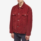 YMC Men's Cord Breakfast Club Jacket in Burgundy