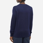 AMI Men's Tonal Small A Heart Crew Knit in Nautic Blue