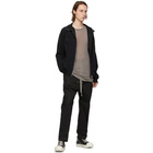 Rick Owens Black Zip Front Jogger Sweater