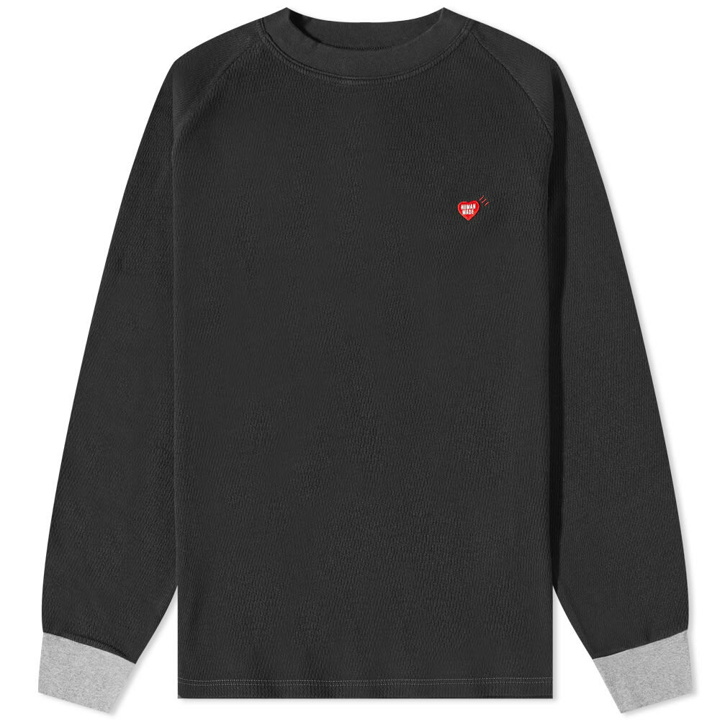Photo: Human Made Men's Heart Logo Thermal T-Shirt in Black