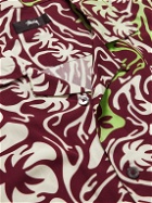 Stussy - Convertible-Collar Printed Woven Shirt - Burgundy