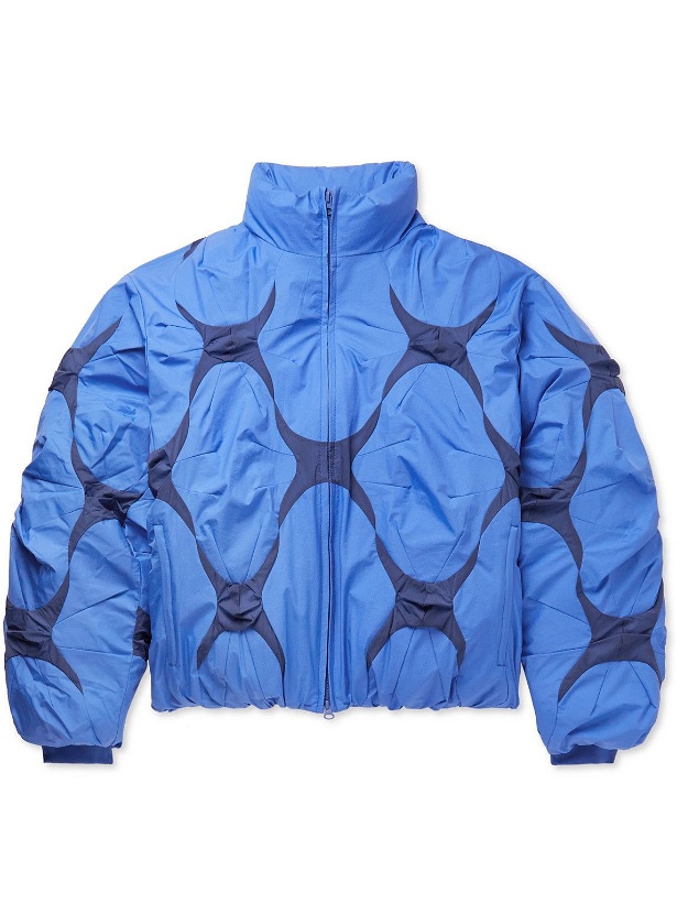 Photo: POST ARCHIVE FACTION - 4.0 Left Quilted Patchwork Ripstop-Nylon Down Jacket - Blue