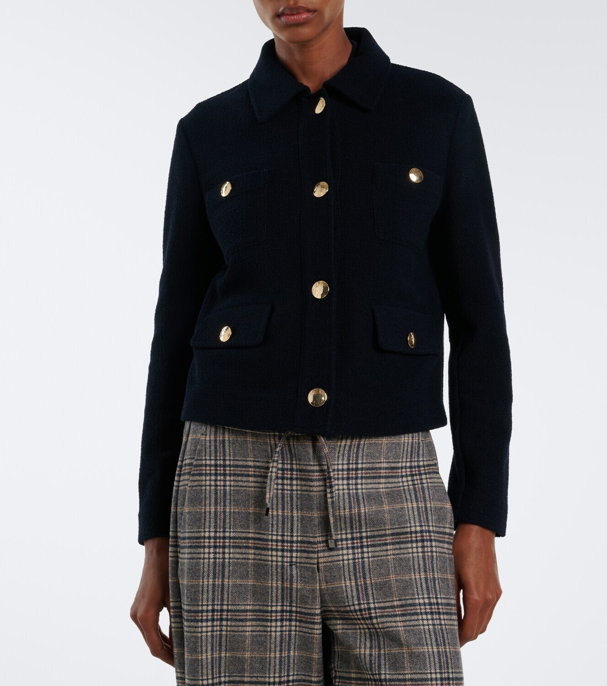 'S Max Mara Wool and cotton-blend jersey jacket