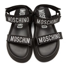 Moschino Black Logo Tape Sandals
