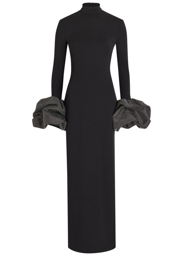 Photo: Solace London Viviana Puffed-cuff Crepe Maxi Dress Black
