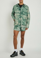 Y-3 Printed Hooded Nylon Running Jacket Green