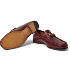 Gucci - Easy Roos Horsebit Collapsible-Heel Leather Loafers - Men - Burgundy