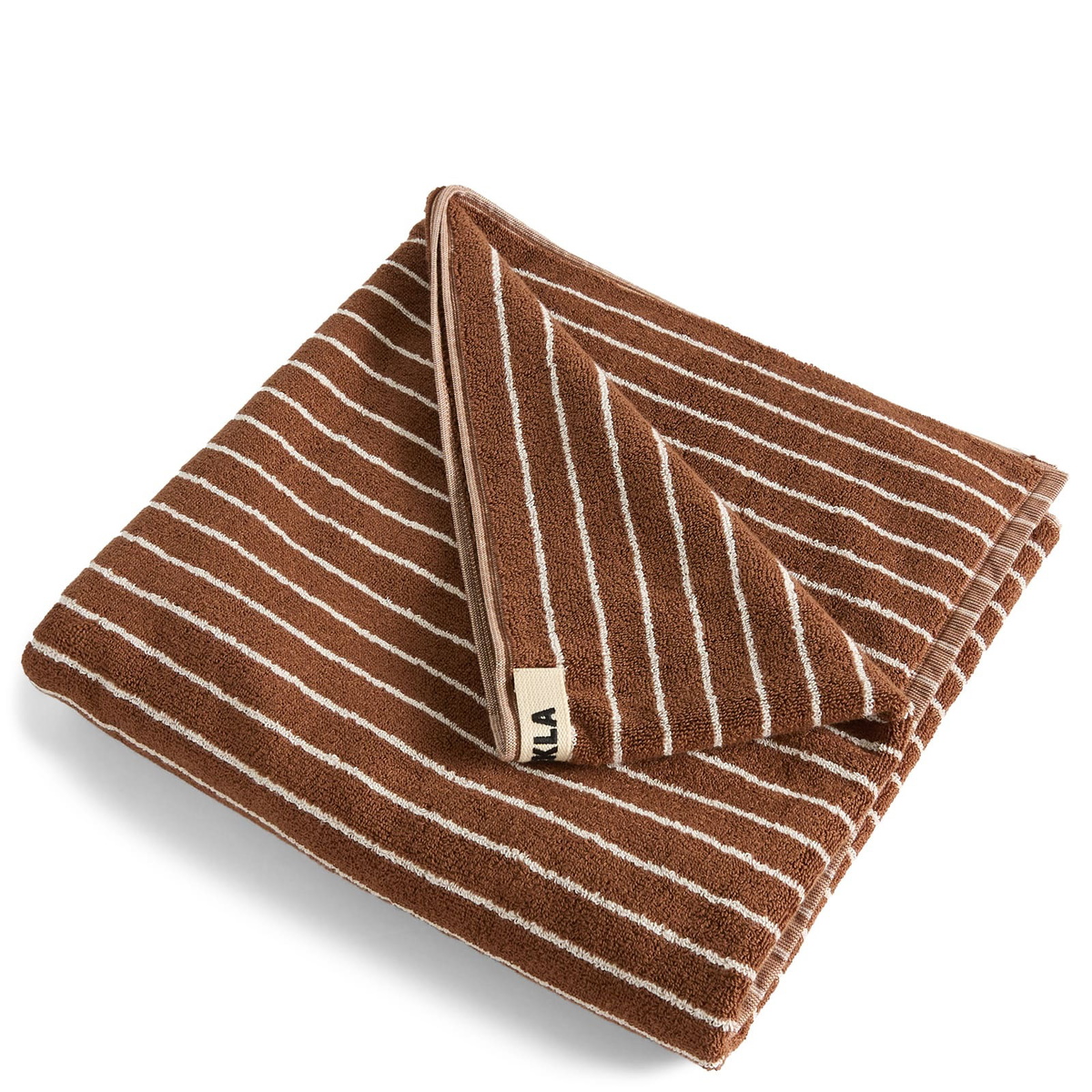 Tekla Fabrics Organic Terry Bath Towel in Rust Stripes 