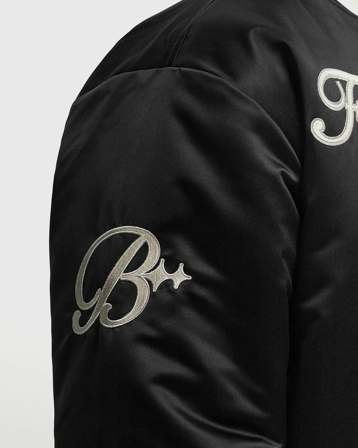 Mitchell & Ness X Bstn X Nfl Munich Game Satin Jacket Black Bomber Jackets/College Jackets