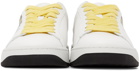 Kenzo White & Yellow Kourt Logo Sneakers